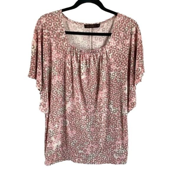 The Limited Cream & Pink Circle Print Blouse, Sz Medium - Picture 1 of 16